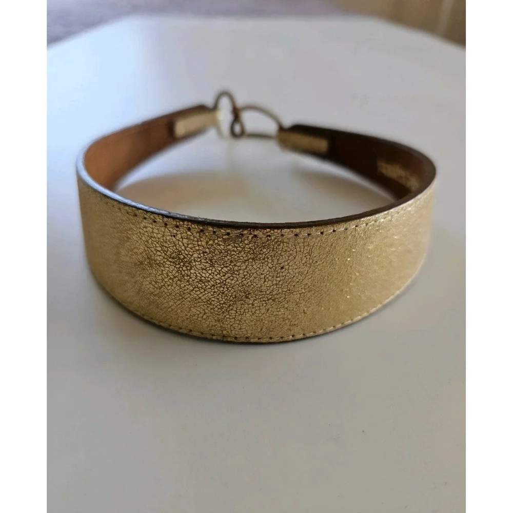 JENNIFER BEHR Gold‎ Leather Maximalist Bohemian Chic Romantic Poetcore Headband